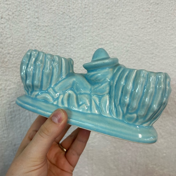 Vintage Siesta Cactus Double Planter in Teal - Picture 2 of 7